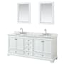 White / White Carrara Marble Top / Polished Chrome Hardware