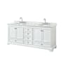 White / White Carrara Marble Top / Polished Chrome Hardware