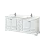 Wyndham Collection Deborah 80" Free Standing Double Basin Vanity Set with Cabinet and Quartz Vanity Top White / Giotto Quartz Top / Polished Chrome Hardware