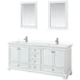 White / White Cultured Marble Top / Polished Chrome Hardware