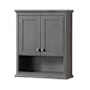 Wyndham Collection Deborah 30" Wood Wall Mounted Bathroom Cabinet Dark Gray / Polished Chrome Hardware