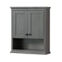 Wyndham Collection Deborah 30" Wood Wall Mounted Bathroom Cabinet Dark Gray / Matte Black Hardware