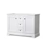 Wyndham Collection Avery 48" Single Free Standing Vanity Cabinet Only - Less Vanity Top White / Matte Black Hardware