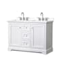 Wyndham Collection Avery 48" Free Standing Double Basin Vanity Set with Cabinet and Quartz Vanity Top White / Giotto Quartz Top / Polished Chrome Hardware