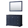 Wyndham Collection Avery 48" Single Free Standing Vanity Cabinet - Less Vanity Top Dark Blue / Polished Chrome Hardware