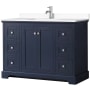 Dark Blue / White Cultured Marble Top / Polished Chrome Hardware