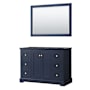 Wyndham Collection Avery 48" Single Free Standing Vanity Cabinet - Less Vanity Top Dark Blue / Brushed Gold Hardware