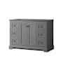 Wyndham Collection Avery 48" Single Free Standing Vanity Cabinet Only - Less Vanity Top Dark Gray / Matte Black Hardware