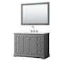 Wyndham Collection Avery 48" Free Standing Single Basin Vanity Set with Cabinet, Quartz Vanity Top, and Framed Mirror Dark Gray / Giotto Quartz Top / Polished Chrome Hardware