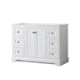 Wyndham Collection Avery 48" Single Free Standing Vanity Cabinet Only - Less Vanity Top White / Matte Black Hardware