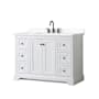 Wyndham Collection Avery 48" Free Standing Single Basin Vanity Set with Cabinet and Quartz Vanity Top White / Giotto Quartz Top / Matte Black Hardware
