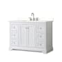 Wyndham Collection Avery 48" Free Standing Single Basin Vanity Set with Cabinet and Quartz Vanity Top White / White Quartz Top / Polished Chrome Hardware