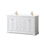 Wyndham Collection Avery 60" Free Standing Double Basin Vanity Set with Cabinet and Quartz Vanity Top White / Giotto Quartz Top / Brushed Gold Hardware