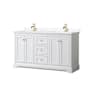 Wyndham Collection Avery 60" Free Standing Double Basin Vanity Set with Cabinet and Cultured Marble Vanity Top White / White Cultured Marble Top / Brushed Gold Hardware