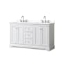 Wyndham Collection Avery 60" Free Standing Double Basin Vanity Set with Cabinet and Quartz Vanity Top White / Giotto Quartz Top / Polished Chrome Hardware