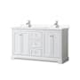 Wyndham Collection Avery 60" Free Standing Double Basin Vanity Set with Cabinet and Cultured Marble Vanity Top White / White Cultured Marble Top / Polished Chrome Hardware