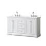 Wyndham Collection Avery 60" Free Standing Double Basin Vanity Set with Cabinet and Quartz Vanity Top White / White Quartz Top / Polished Chrome Hardware