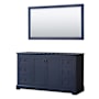 Wyndham Collection Avery 60" Single Free Standing Vanity Cabinet - Less Vanity Top Dark Blue / Matte Black Hardware
