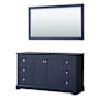 Wyndham Collection Avery 60" Single Free Standing Vanity Cabinet - Less Vanity Top Dark Blue / Polished Chrome Hardware