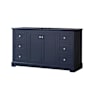 Wyndham Collection Avery 60" Single Free Standing Vanity Cabinet Only - Less Vanity Top Dark Blue / Polished Chrome Hardware