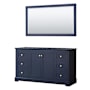 Wyndham Collection Avery 60" Single Free Standing Vanity Cabinet - Less Vanity Top Dark Blue / Brushed Gold Hardware