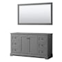 Wyndham Collection Avery 60" Single Free Standing Vanity Cabinet - Less Vanity Top Dark Gray / Matte Black Hardware