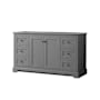 Wyndham Collection Avery 60" Single Free Standing Vanity Cabinet Only - Less Vanity Top Dark Gray / Matte Black Hardware