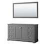 Wyndham Collection Avery 60" Single Free Standing Vanity Cabinet - Less Vanity Top Dark Gray / Polished Chrome Hardware