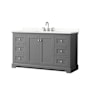 Wyndham Collection Avery 60" Free Standing Single Basin Vanity Set with Cabinet and Quartz Vanity Top Dark Gray / Giotto Quartz Top / Polished Chrome Hardware
