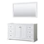 Wyndham Collection Avery 60" Single Free Standing Vanity Cabinet - Less Vanity Top White / Matte Black Hardware