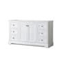 Wyndham Collection Avery 60" Single Free Standing Vanity Cabinet Only - Less Vanity Top White / Matte Black Hardware