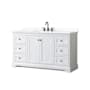 Wyndham Collection Avery 60" Free Standing Single Basin Vanity Set with Cabinet and Quartz Vanity Top White / Giotto Quartz Top / Matte Black Hardware