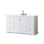 Wyndham Collection Avery 60" Free Standing Single Basin Vanity Set with Cabinet and Quartz Vanity Top White / White Quartz Top / Matte Black Hardware