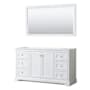 Wyndham Collection Avery 60" Single Free Standing Vanity Cabinet - Less Vanity Top White / Brushed Gold Hardware