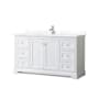 Wyndham Collection Avery 60" Free Standing Single Basin Vanity Set with Cabinet and Quartz Vanity Top White / Giotto Quartz Top / Polished Chrome Hardware