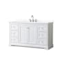 Wyndham Collection Avery 60" Free Standing Single Basin Vanity Set with Cabinet and Quartz Vanity Top White / Giotto Quartz Top / Polished Chrome Hardware