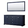 Wyndham Collection Avery 72" Double Free Standing Vanity Cabinet - Less Vanity Top Dark Blue / Polished Chrome Hardware