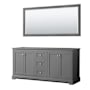 Wyndham Collection Avery 72" Double Free Standing Vanity Cabinet - Less Vanity Top Dark Gray / Polished Chrome Hardware