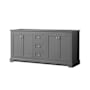 Wyndham Collection Avery 72" Double Free Standing Vanity Cabinet Only - Less Vanity Top Dark Gray / Polished Chrome Hardware