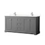 Wyndham Collection Avery 72" Free Standing Double Basin Vanity Set with Cabinet and Quartz Vanity Top Dark Gray / Giotto Quartz Top / Polished Chrome Hardware