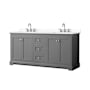 Wyndham Collection Avery 72" Free Standing Double Basin Vanity Set with Cabinet and Quartz Vanity Top Dark Gray / Giotto Quartz Top / Polished Chrome Hardware