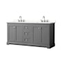 Wyndham Collection Avery 72" Free Standing Double Basin Vanity Set with Cabinet and Quartz Vanity Top Dark Gray / White Quartz Top / Polished Chrome Hardware