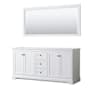 Wyndham Collection Avery 72" Double Free Standing Vanity Cabinet - Less Vanity Top White / Matte Black Hardware