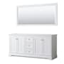 Wyndham Collection Avery 72" Double Free Standing Vanity Cabinet - Less Vanity Top White / Brushed Gold Hardware
