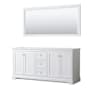 Wyndham Collection Avery 72" Double Free Standing Vanity Cabinet - Less Vanity Top White / Polished Chrome Hardware
