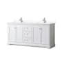Wyndham Collection Avery 72" Free Standing Double Basin Vanity Set with Cabinet and Quartz Vanity Top White / Giotto Quartz Top / Polished Chrome Hardware