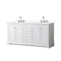 Wyndham Collection Avery 72" Free Standing Double Basin Vanity Set with Cabinet and Quartz Vanity Top White / Giotto Quartz Top / Polished Chrome Hardware