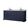 Dark Blue / White Carrara Marble Top / Matte Black Hardware
