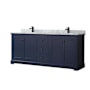 Dark Blue / White Carrara Marble Top / Matte Black Hardware