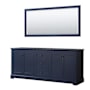 Wyndham Collection Avery 80" Double Free Standing Vanity Cabinet - Less Vanity Top Dark Blue / Matte Black Hardware